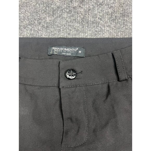 Rinasciemento Pants Women's Medium Black Chino Mid Rise Made in Italy - Picture 2 of 9